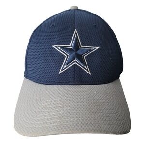 New Era Dallas Cowboys Hat Mens M-L Navy Blue Gray 39THIRTY Mesh Stretch Fit Cap